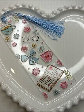 Acrylic Bookmark with Floral Design
